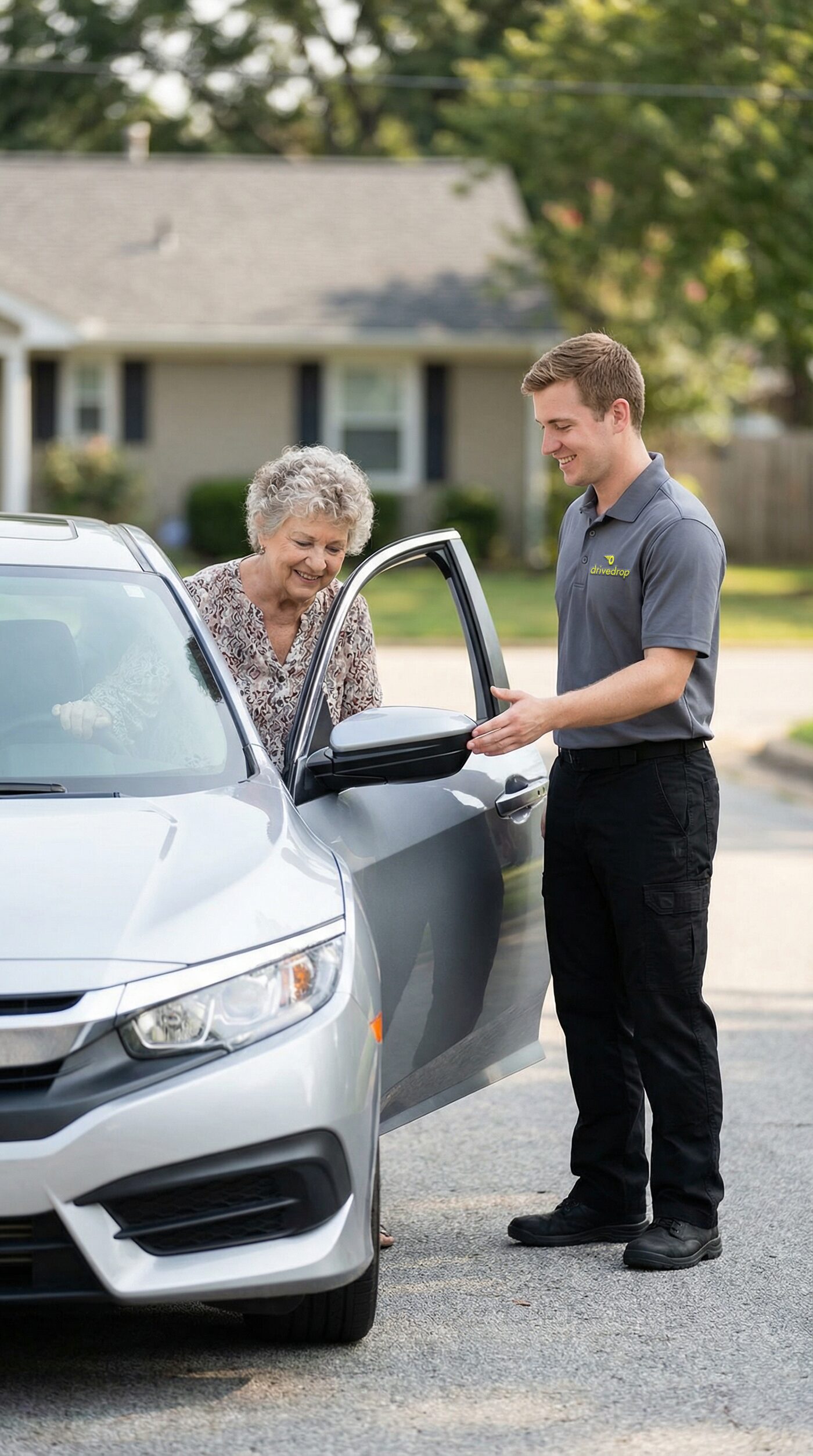 DriveDrop professional delivering vehicle to customer